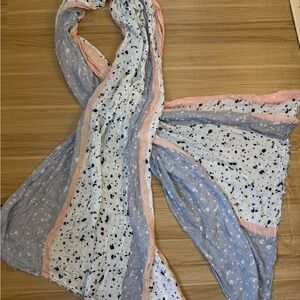 Banana Republic Blue and Pink Patterned Scarf